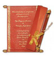 Red Gold Scroll Invitations, Scroll Kits For Invitations, Scroll Invitations Worcestershire, Scroll Wedding Invitations Raleigh