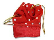 Red sheer organza pouch